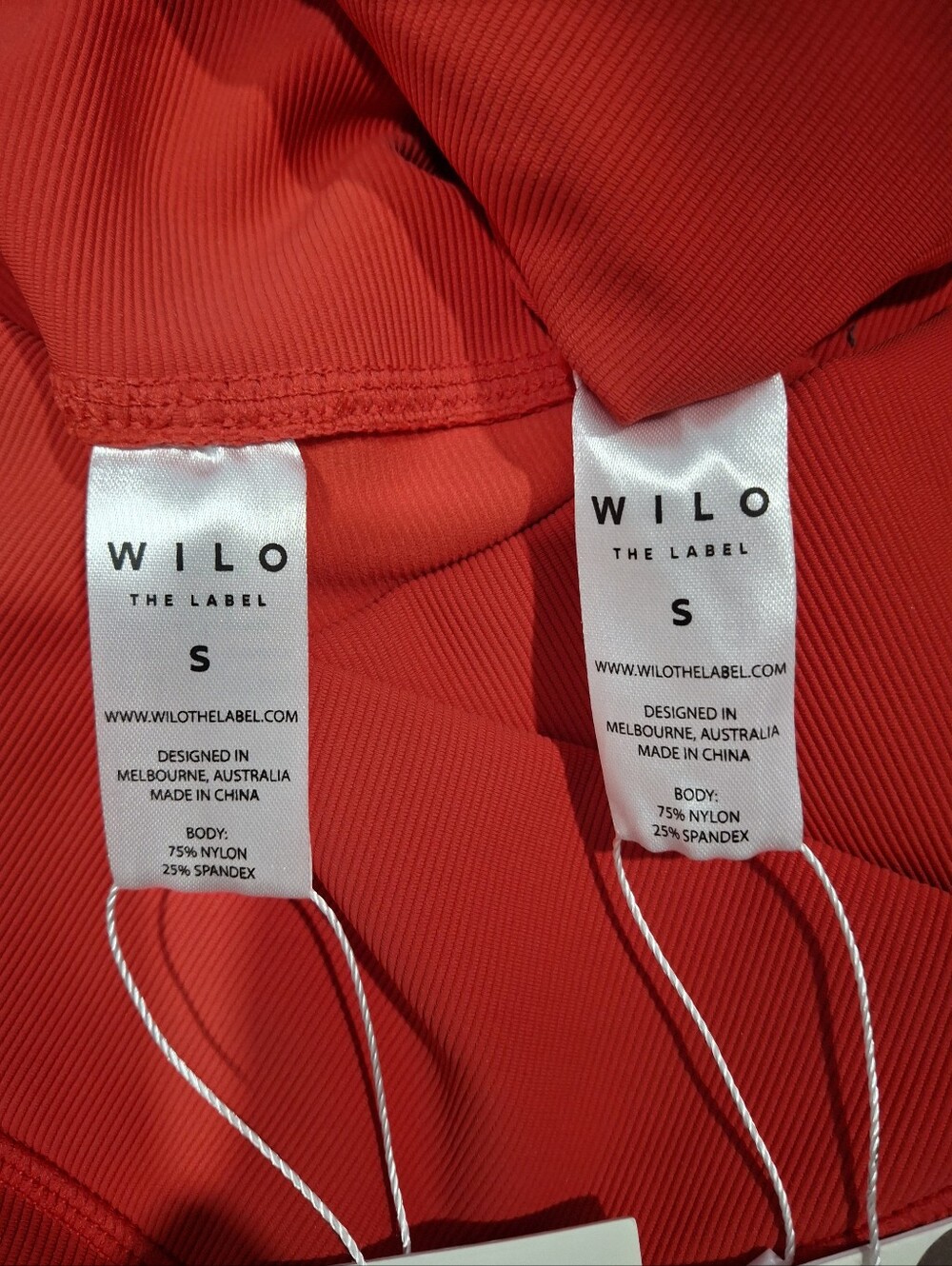 WILO The Label Red Sports Bra & High-Waist Bike Shorts Set Size S NWT - Picture 2 of 5
